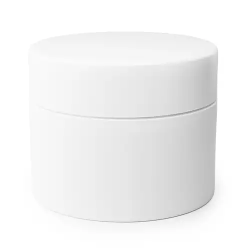 white-8oz-matte-white-double-wall-PP-jar-front-on-white